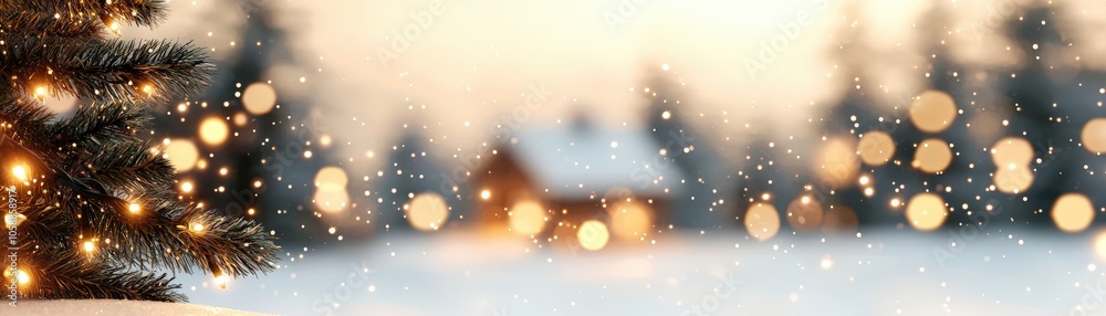Winter Wonderland Christmas Lights Festive Background Winter Wonderland Christmas Lights Festive Background