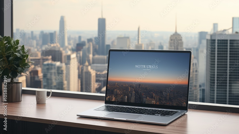 glass laptop on desk mockup glass laptop on desk mockup