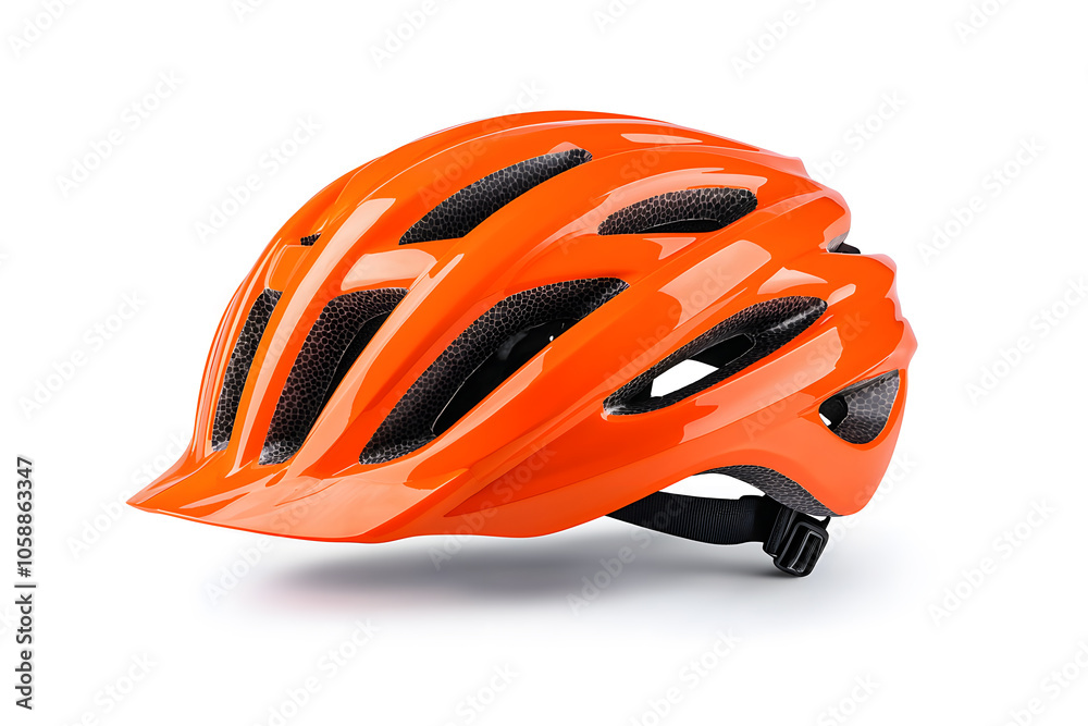 Fototapeta premium Side view Bicycle helmet, isolated on white background 