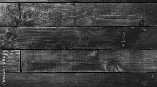 Rustic black wood background with a textured surface, ideal for creating a modern plank wallpaper effect. This wood texture offers a versatile template with ample copy space. photo