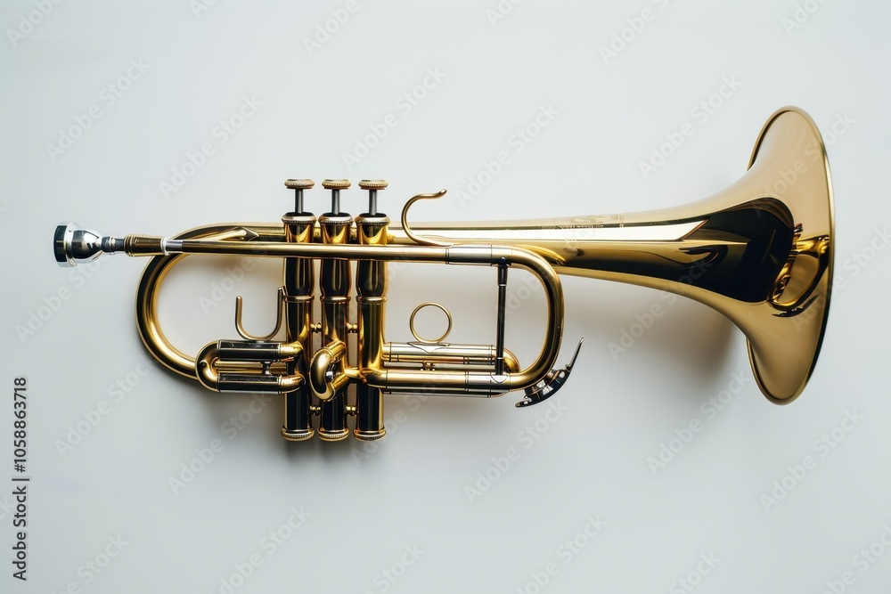 Fototapeta premium White background studio shot of a flugelhorn