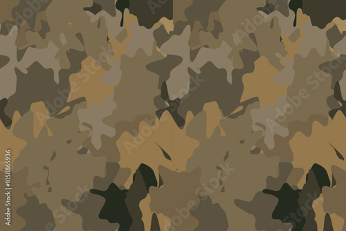 brown military camouflage seamless pattern for fabric, clothing, and uniform design