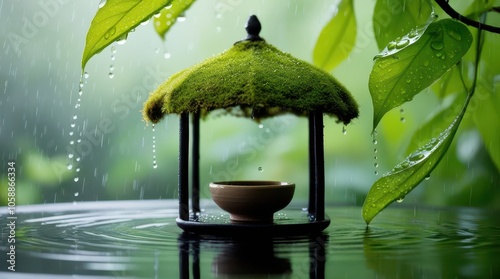 Wallpaper Mural A bowl in the garden under green leaf umbrella  Torontodigital.ca