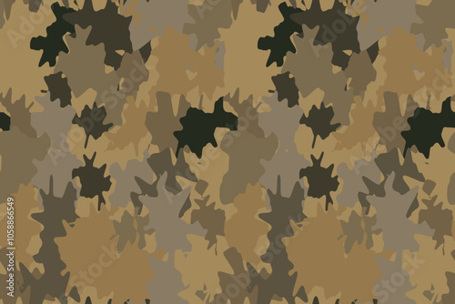 brown military camouflage seamless pattern for fabric, clothing, and uniform design