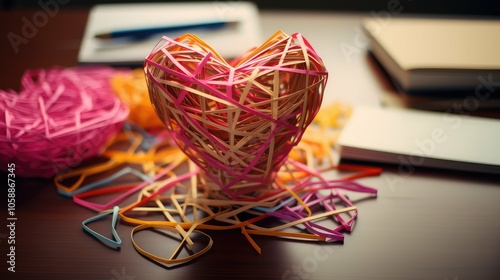 organization office supplies heart photo