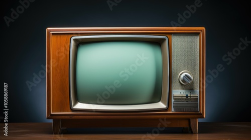 portable old tv white background