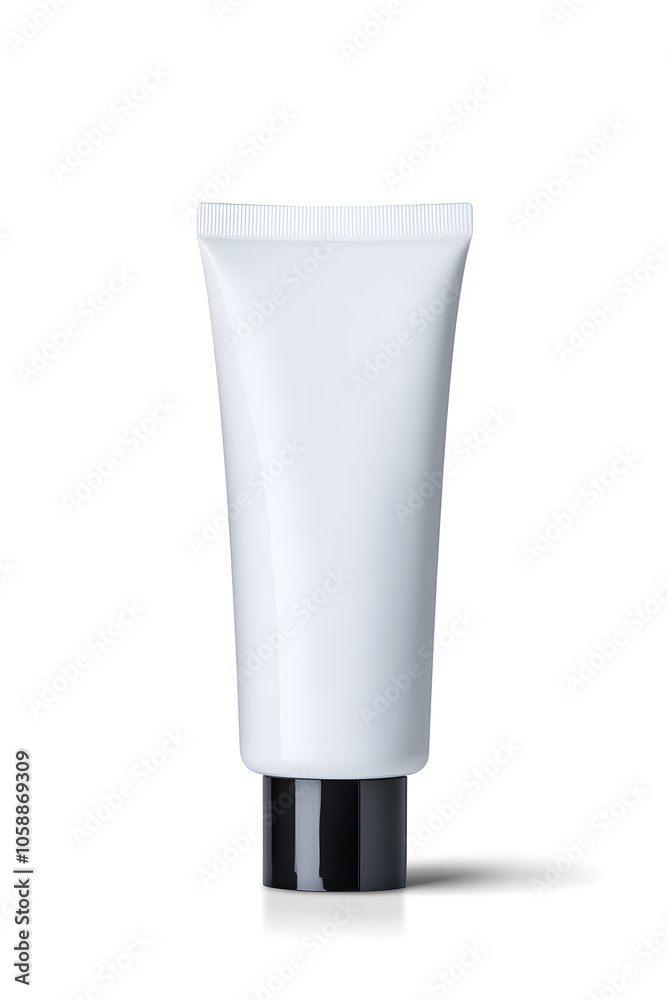 Realistic 3d blank cosmetics cream tube mockup template isolated on white background	