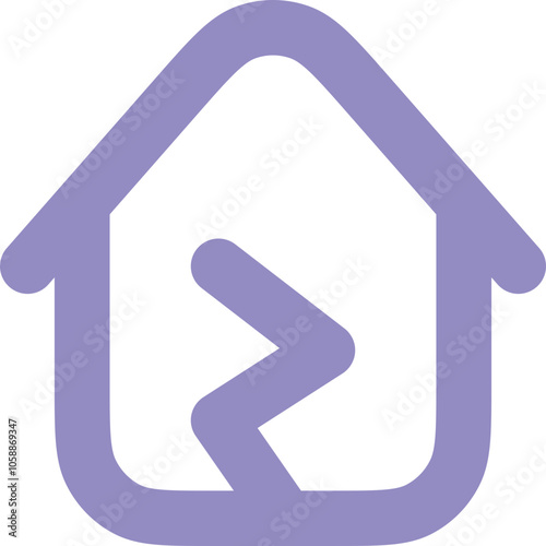 House Crack icon logo design