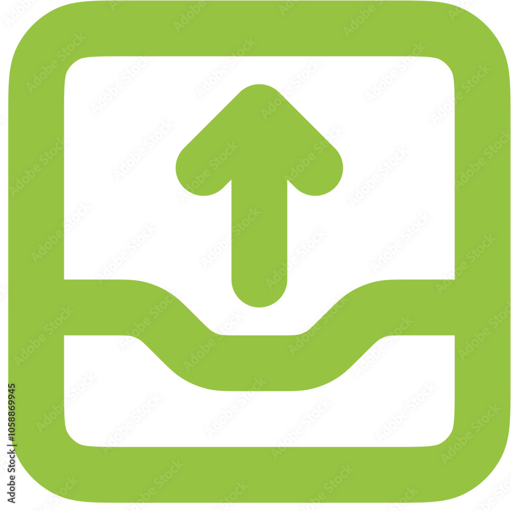 Inbox Arrow Up icon logo design Inbox Arrow Up icon logo design