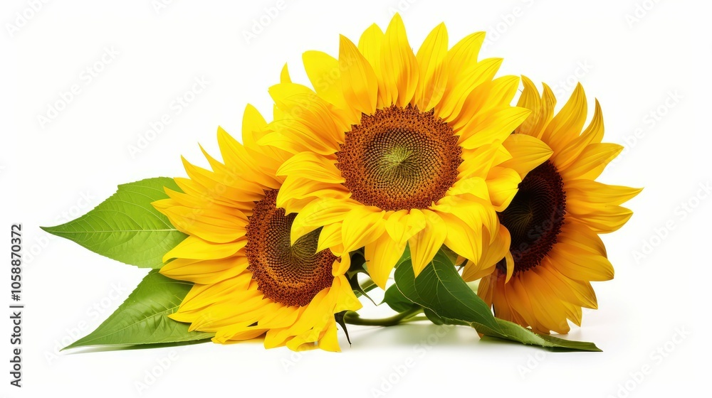 Naklejka premium background sunflower isolated on white