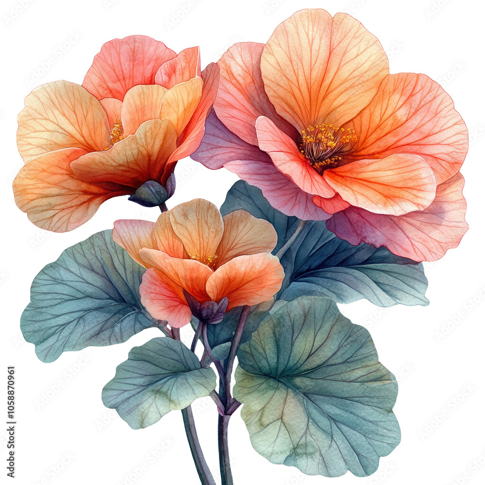 A painting of a flower with a green stem and pink petals. Generative AI A painting of a flower with a green stem and pink petals. Generative AI