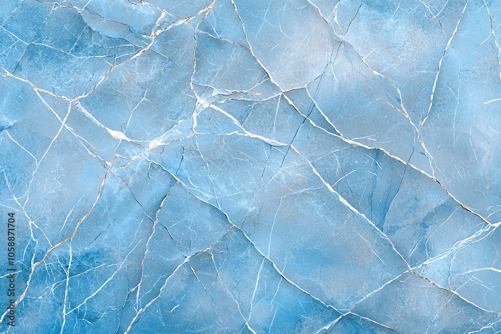 Fototapeta premium Blue marble texture with intricate patterns and veins, perfect for backgrounds, designs, and natural art projects, conveying calm and elegance.
