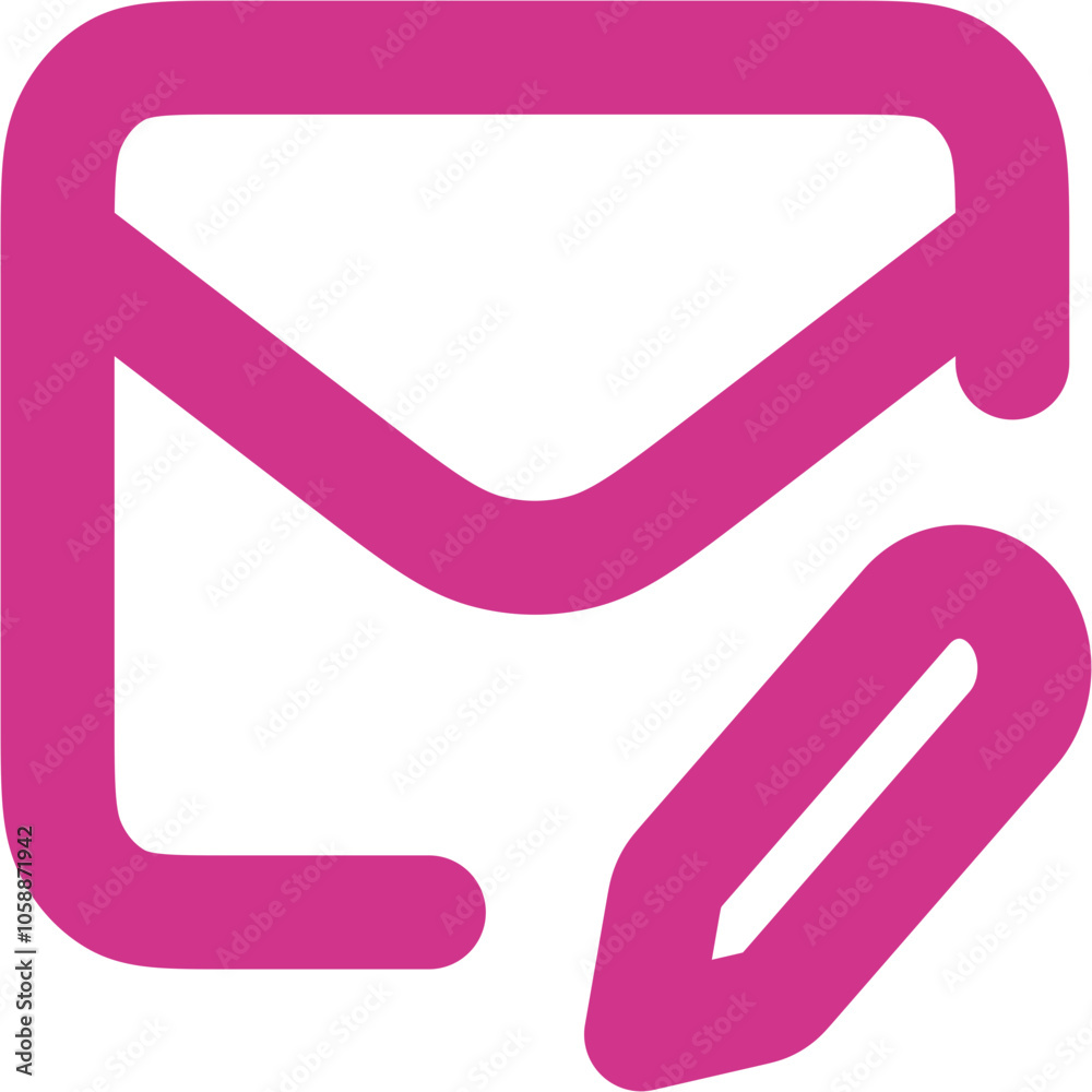 Mail Pencil icon logo design