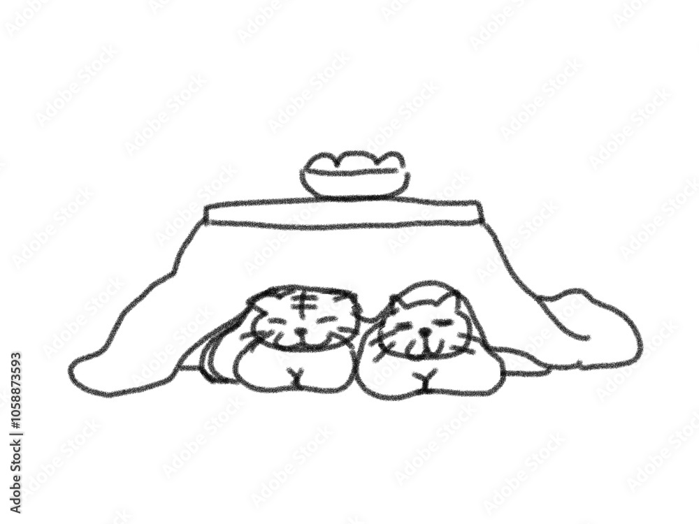 table over an electric heater with cats table over an electric heater with cats