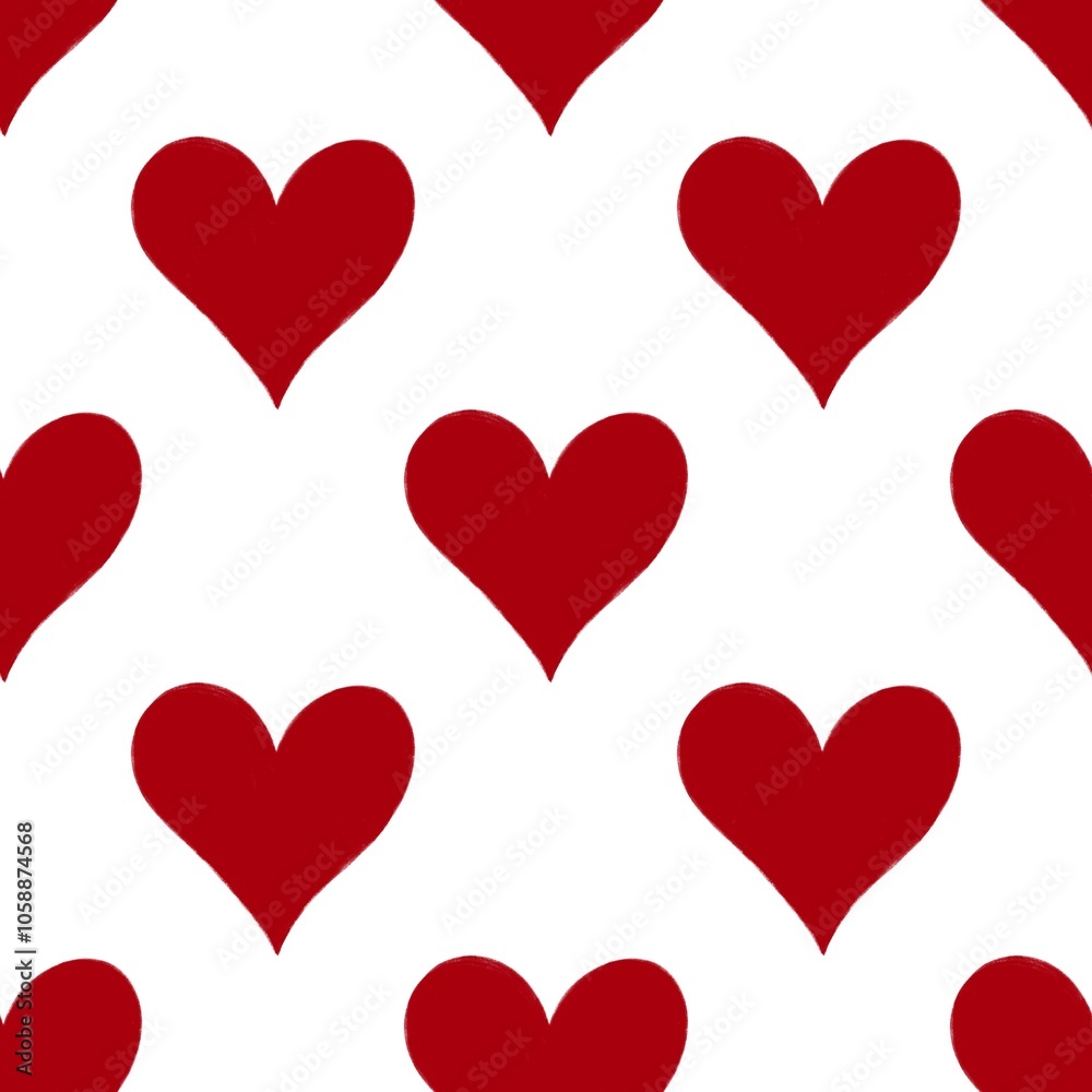 Seamless pattern with red hearts on white background. Cute red hearts pattern. Seamless pattern with red hearts on white background. Cute red hearts pattern.