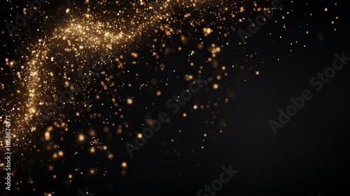 A sparkling trail of golden light against a dark background creates a mesmerizing visual effect