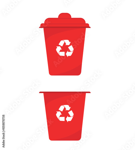 Recycle bin vector illustration. Colorful recycle bin	