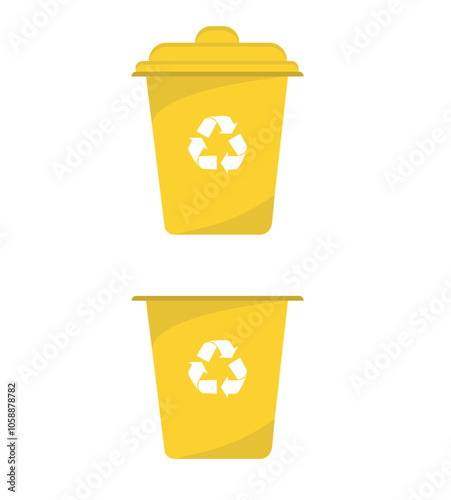 Recycle bin vector illustration. Colorful recycle bin	