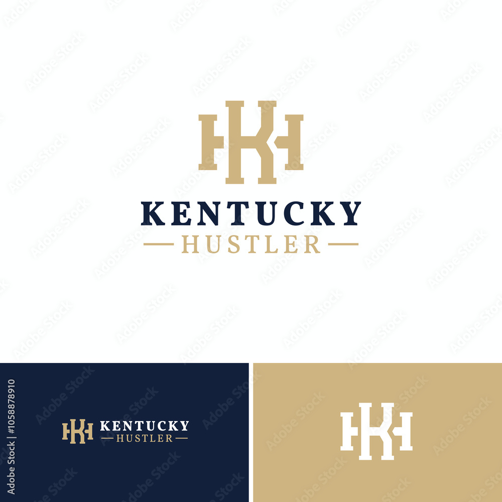 Obraz premium letter k h monogram logo design