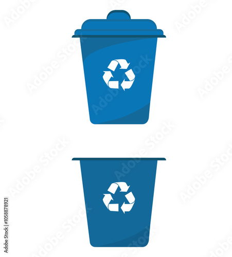 Recycle bin vector illustration. Colorful recycle bin	