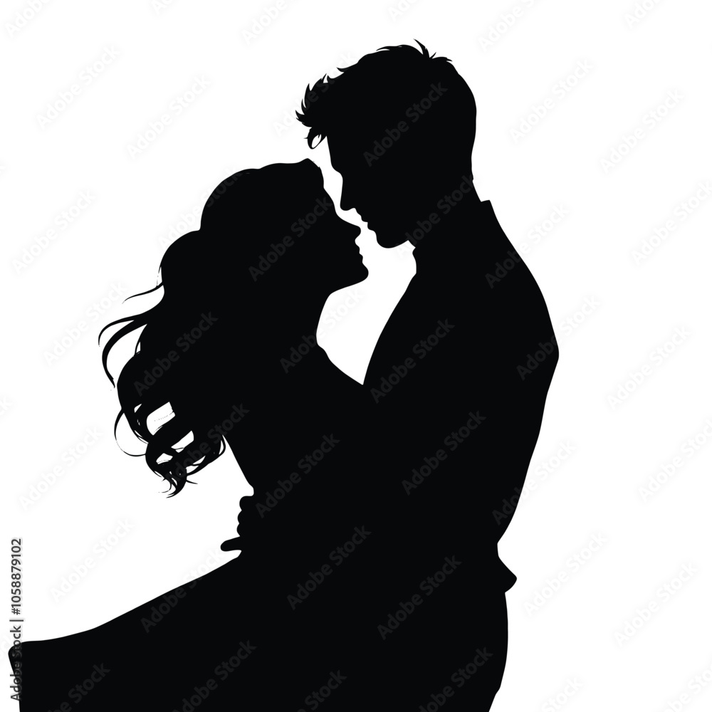 A Couple are dancing vector silhouette isolated white background A Couple are dancing vector silhouette isolated white background