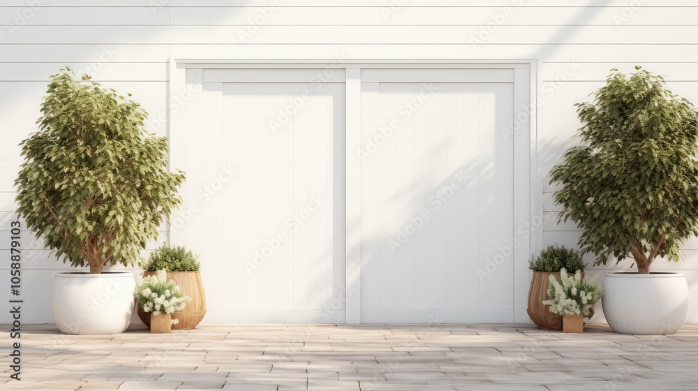 Fototapeta premium design white barn door
