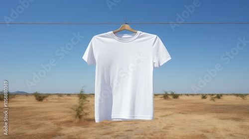 sunny white blank t shirt photo