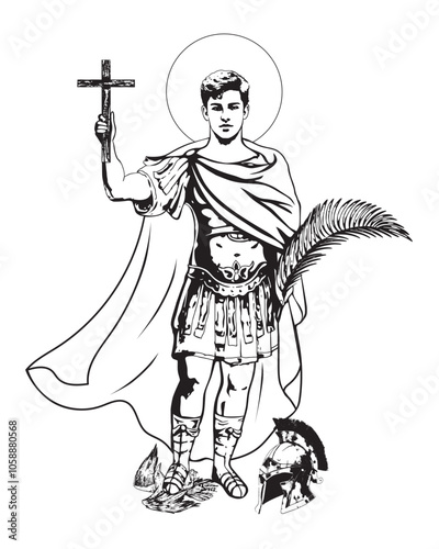 San Expedito Illustration  Saint Expedite Catholic religious vector