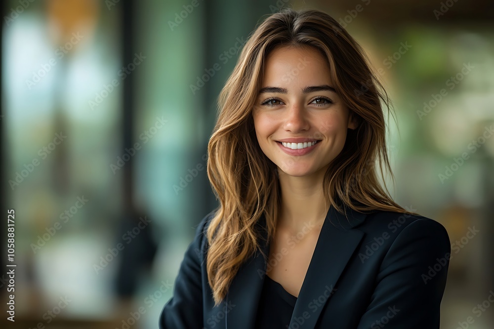 Warm & Approachable Businesswoman with Dimples in Stylish Blazer Warm & Approachable Businesswoman with Dimples in Stylish Blazer