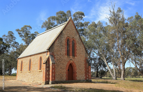 The Pebble Church (built 1870) in Carapooee, Victoria, Australia.  photo