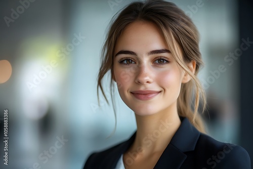 Young Businesswoman in Black Blazer Portrait