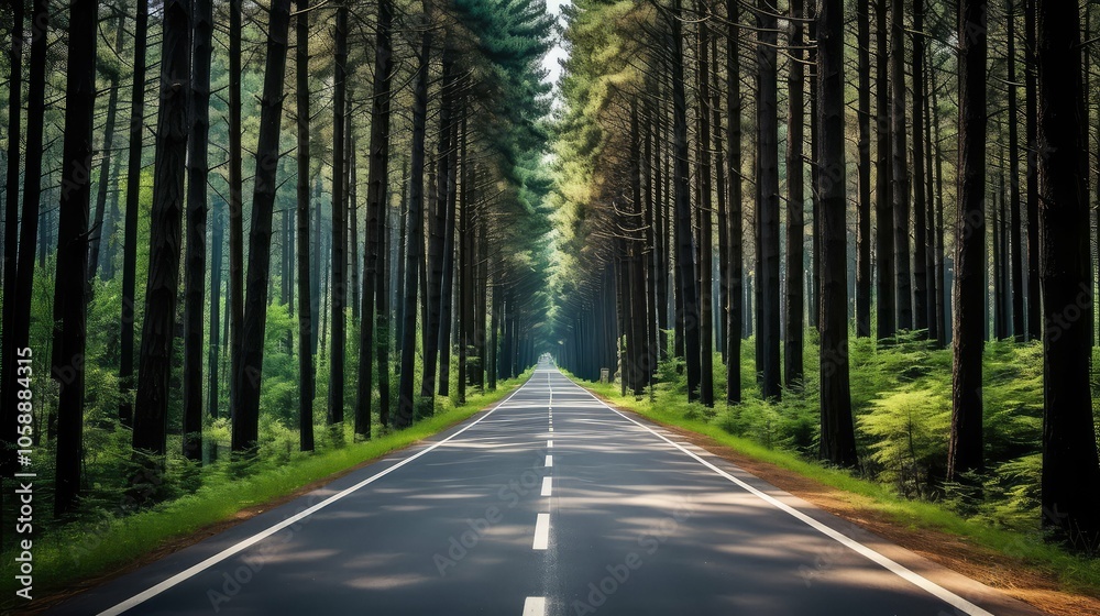 Obraz premium journey straight road