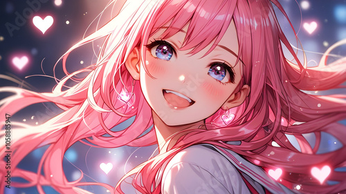 women smilling, smiling women , anime smiling illustrations, smiling anime girls, cute anime girls, Anime girl smilling, AI generative, Ai anime Wallpaper, ai generative anime	