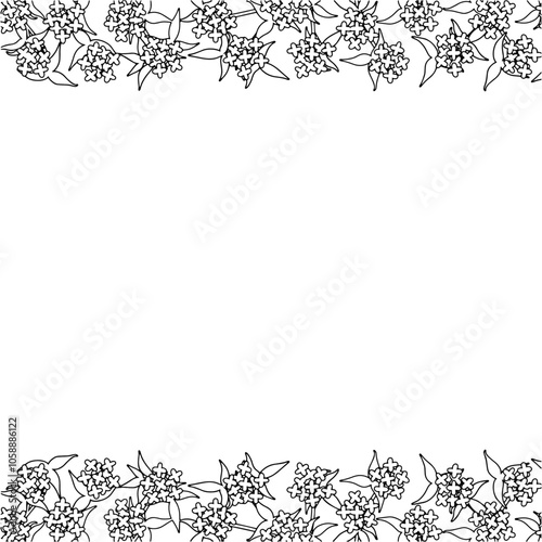 金木犀の白黒正方形フレーム