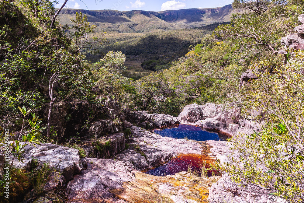 Obraz premium paisagem natural na cidade de Alto Paraiso de Goiás, região da Chapada dos Veadeiros, Estado de Goiás, Brasil