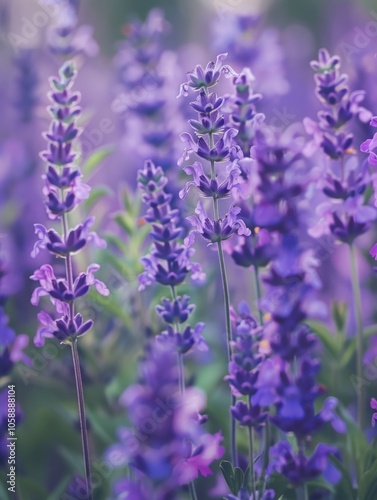 Vibrant purple flowers in a field