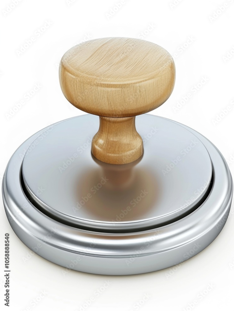 A modern wooden knob with a metallic ring, sitting on top of a silver plate. Perfect for kitchen cabinet hardware. A modern wooden knob with a metallic ring, sitting on top of a silver plate. Perfect for kitchen cabinet hardware.