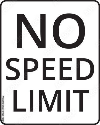No speed limit sign on a white background