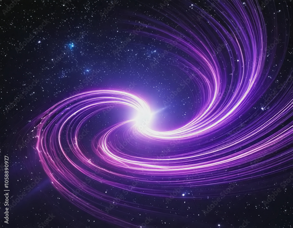 gaseous swirling light violet contrail through outer space AI gaseous swirling light violet contrail through outer space AI