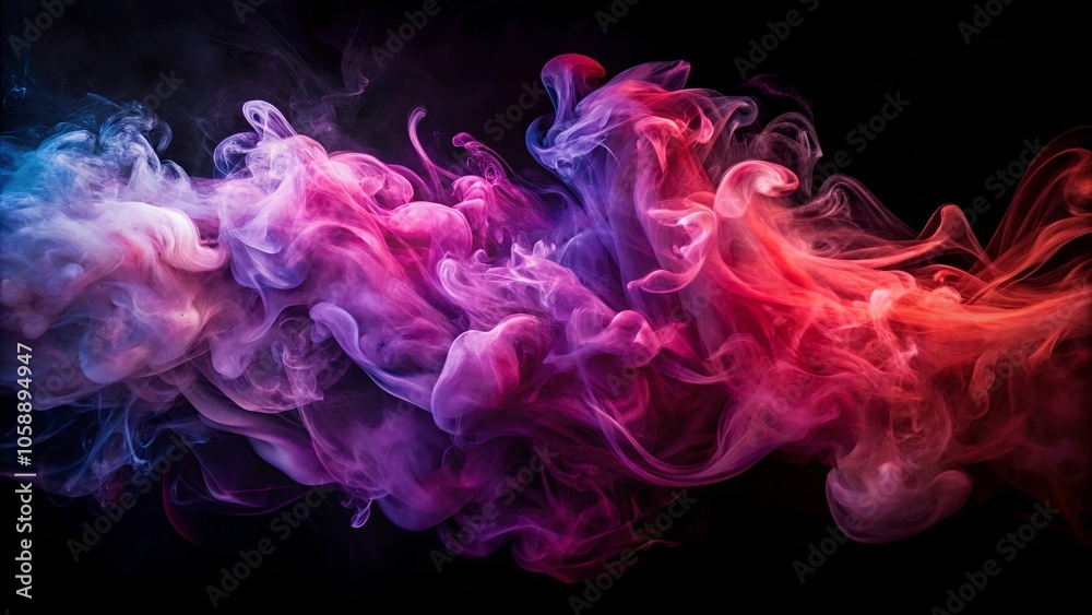 Abstract Swirling Vapor in Hues of Violet and Crimson Against a Dark Background Abstract Swirling Vapor in Hues of Violet and Crimson Against a Dark Background