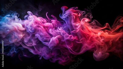 Abstract Swirling Vapor in Hues of Violet and Crimson Against a Dark Background