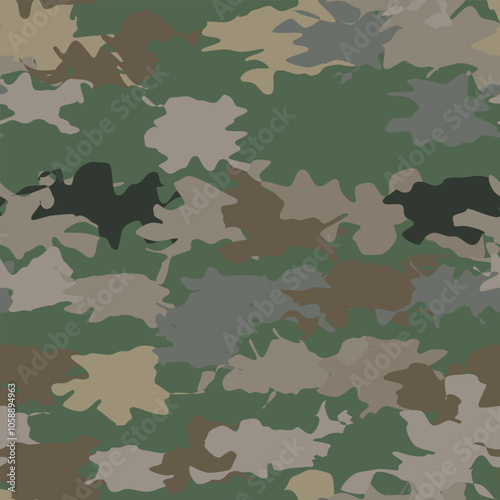 Seamless military camouflage pattern fabric texture design