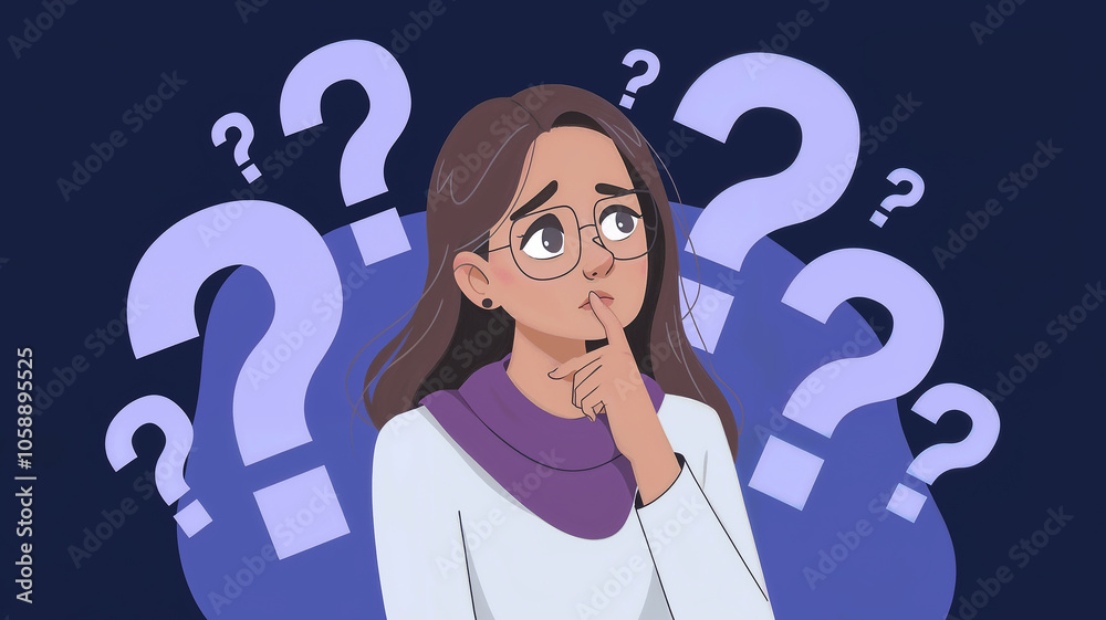 Woman with question mark