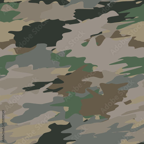 Seamless military camouflage pattern fabric texture design