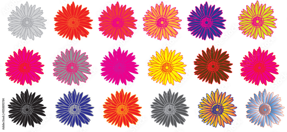 set of flowers.heads of gerbera flowers
set of flowers.heads of gerbera flowers