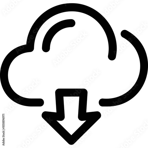 Simple vector icon on a theme cloud, download