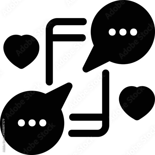 Simple vector icon on a theme smartphone, notifications, likes