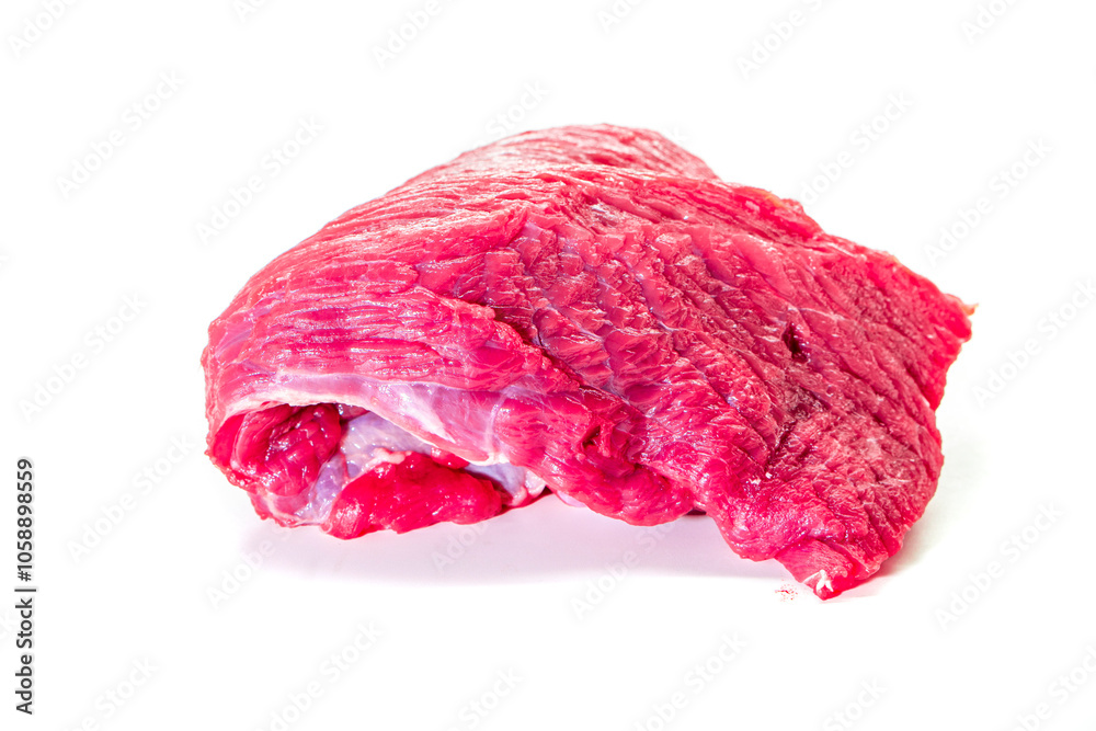 Obraz premium Raw beef meat isolated on white background. Food concept