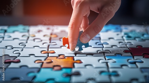 Hand Placing Puzzle Piece