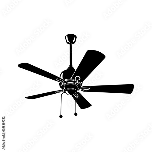 Ceiling Fan Vector  silhouette